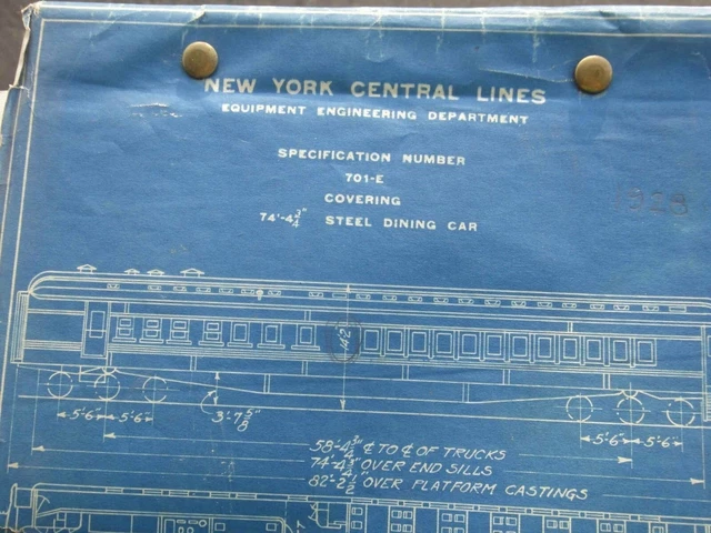 1928 BOUND NEW YORK CENTRAL RR BLUEPRINT SPECS fred williamson president estate