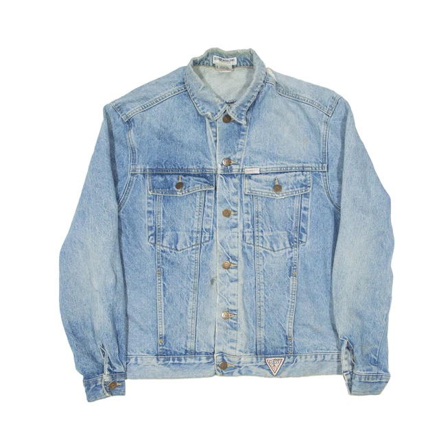 ~90'S Guess GEORGES MARCIANO Denim Jacket, Made in USA, Men's Size M (approx.), Vintage unclear blue type Vintage Second Hand