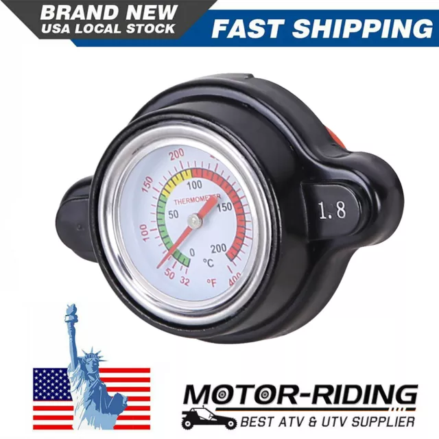 High Pressure Radiator Cap w/ Temperature Gauge 1.8 Bar Radiator Cap 25.6Psi New