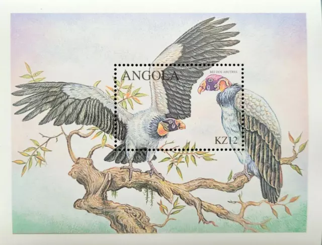 ANGOLA 2000 Block 80 Raubvögel Birds of Prey Königsgeier King Vulture Fauna MNH