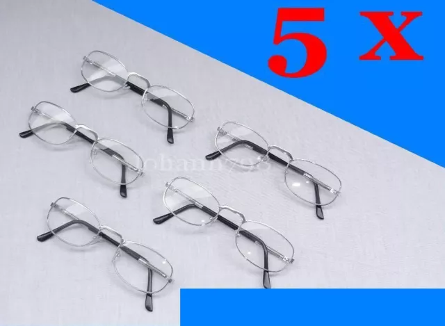 NEU 5 st. Lesebrillen +1,50 Dioptrien Brille Stärke  mit Federung silber /AA