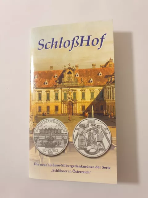 10 Euro Silbermünze Österreich 2003, Schloss Hof, Handgehoben OVP (Blister)