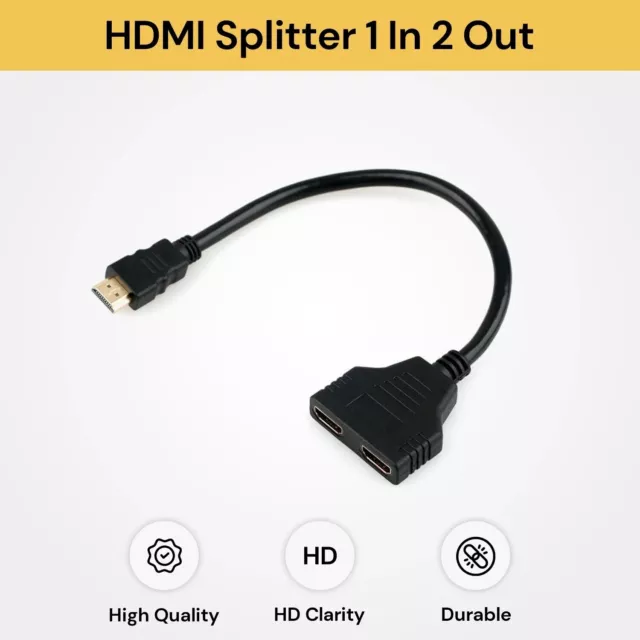 1In2 Out HDMI Splitter Amplifier Duplicator Full HD 1080p 4K 3D V1.4 DVD AUS OZ 2