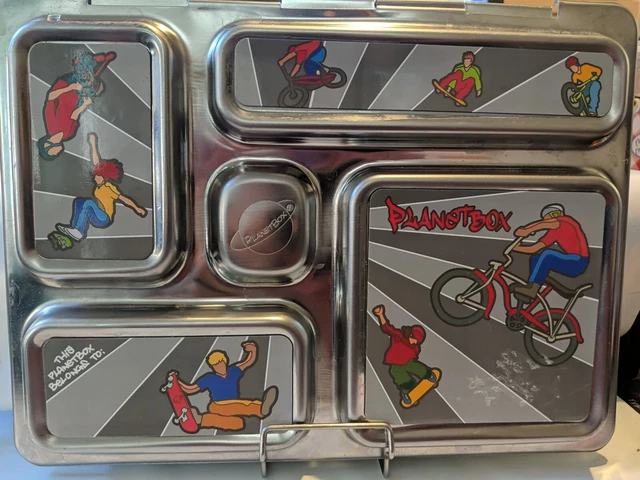 Planet Box Stainless Steel 5-Compartment Lunch Box Used Skateboard