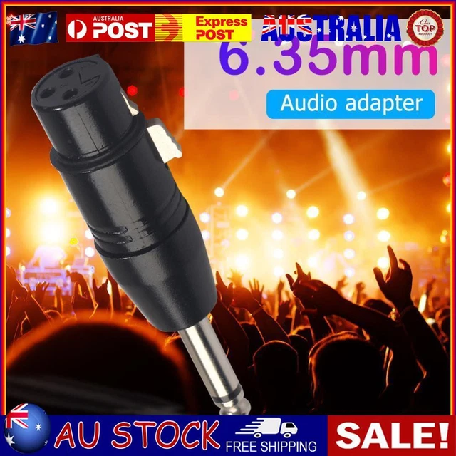 3Pin XLR Female to 1/4 inch 6.35mm Male Plug Mono Microphone Adapter Connector