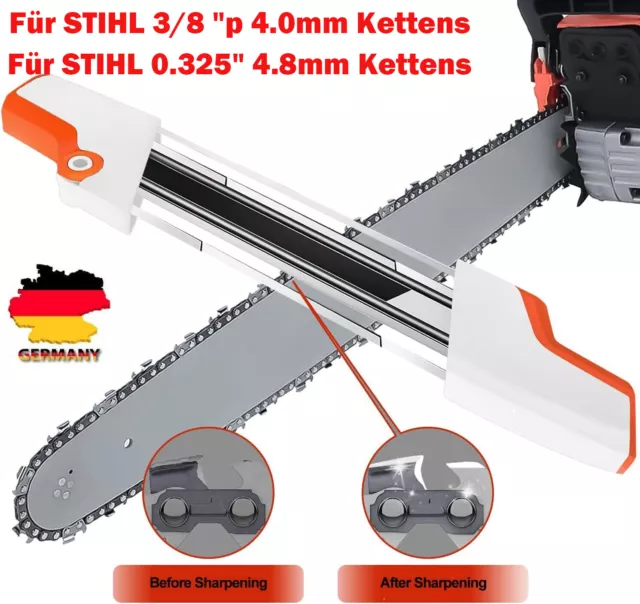 2 in 1 Feilenhalter Schärfset Feilgerät Werkzeugs Fit STIHL 4.0mm 4.8 mm Kettens