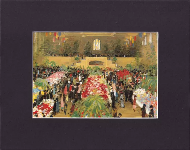 8X10 Matted Print Art Painting Picture: Alfred R Mitchell, Flower Show Balboa Pk