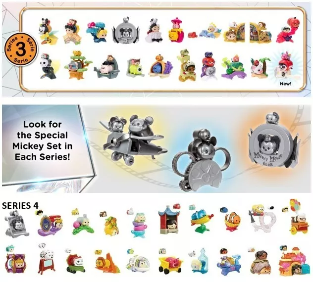 Disney 100 Years of Wonder TSUM TSUM Mystery Pack Figures Series 3&4 OPENED