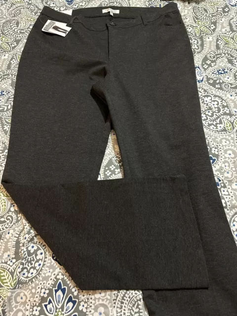 Nwt Women's Company Ellen Tracy Charcoal Heather Gray Stretch Bootcut Dress Pant