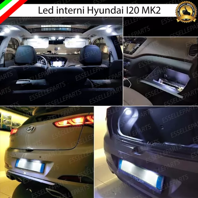 Kit Led Interni Abitacolo Hyundai I20 I 20 Mk2  Kit Completo + Led Targa Canbus