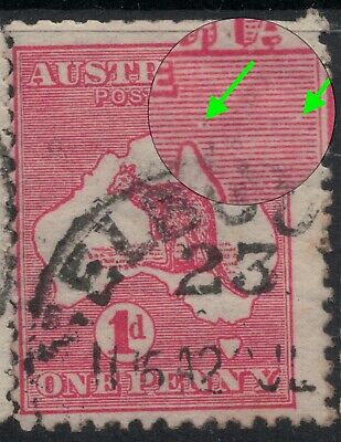 1d Kangaroo ADAMS SCARCITY 1 SHADING ABOVE NY OF PENNY DIE 1 BR46 sg2 