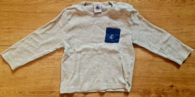 Maritime Original Shirt à Manches Longues De Petit Bateau Taille 24M