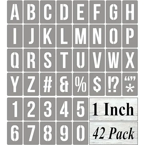 Alphabet Letter Stencils for Painting - 42 Pack Letter and Number 4 Inch