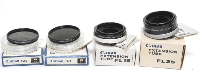 Accessories Attachments for Canon Filter and Extension Tube boxed
