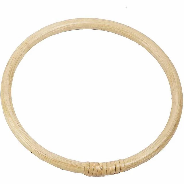 Bamboo Round Bag Making Handle Wooden Sewing Embroidery Accessories D:17 cm