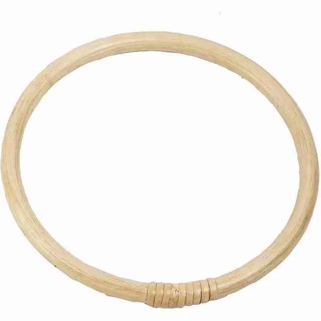 Bambus Runde Tasche Herstellung Griff Holz Nähen Stickerei Zubehör D:17 cm