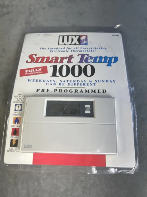 LUX Programmable Digital TX1000 Heating & Cooling Thermostat Smart Temp New