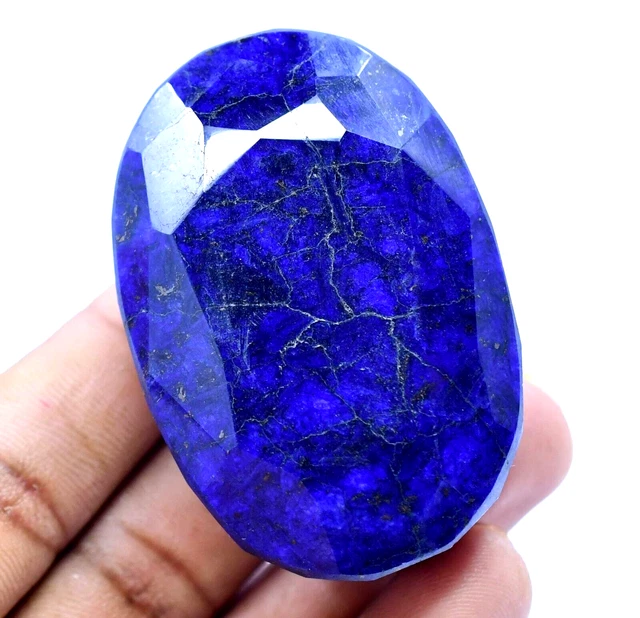 Pierres précieuses en vrac, saphir bleu naturel, certifié 5