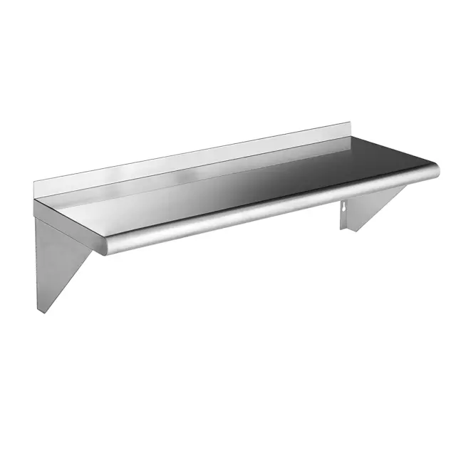 Rockpoint NSF Stainless Steel Shelf 12 X 36 Inches, 230 Lb, Commercial Wall Moun