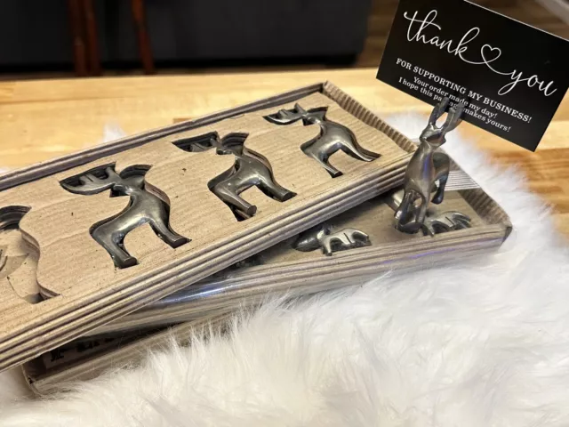 12 Metal Tono Plateado Renos Mesa Lugar Portatarjetas Mercado Mundial de Navidad