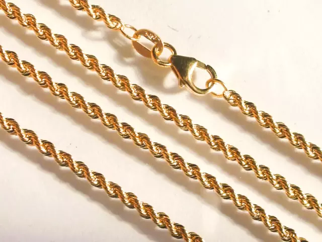 BEAU COLLIER / CHAÎNE MAILLE CORDE en OR JAUNE 18K 750/1000° / Longueur 45cm