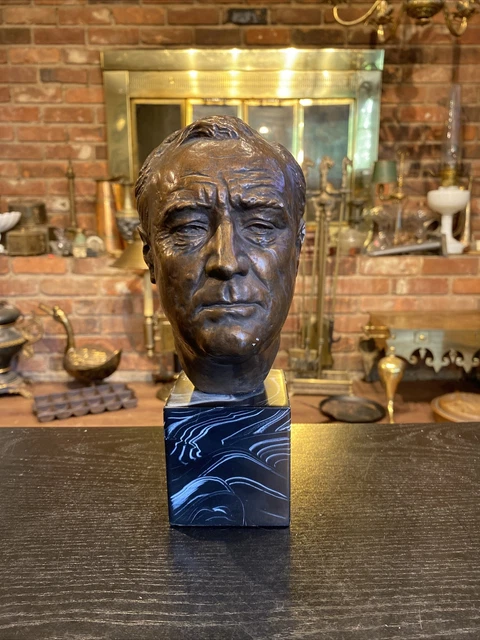 VINTAGE FRANKLIN D. ROOSEVELT BUST JO DAVIDSON SCULPTURE 1934 Bronze