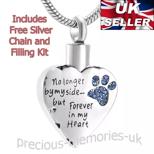 Pet Dog Cat Cremation Urn Necklace - Memorial Jewellery - Keepsake Ashes Pendant