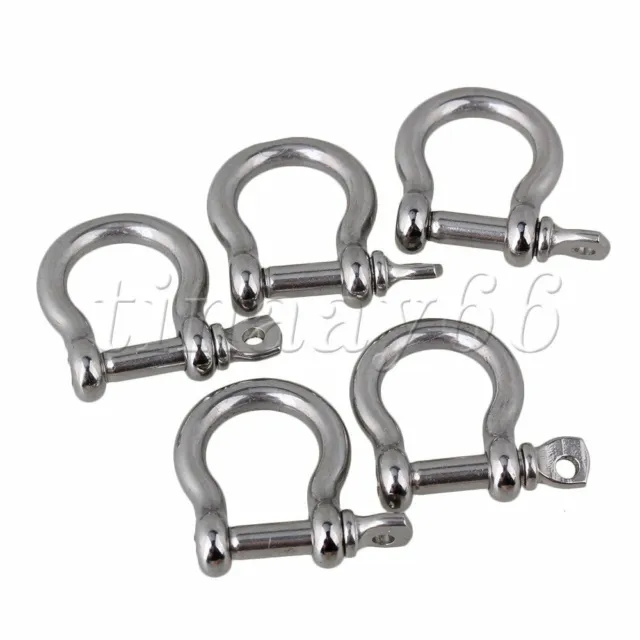 5pcs 304 Stainless Steel M4 Anchor Bow Shackle for Coupling Chain and Wire Rope