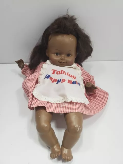 Vintage 4030 African American Black Doll Talking Happy Baby Horsman