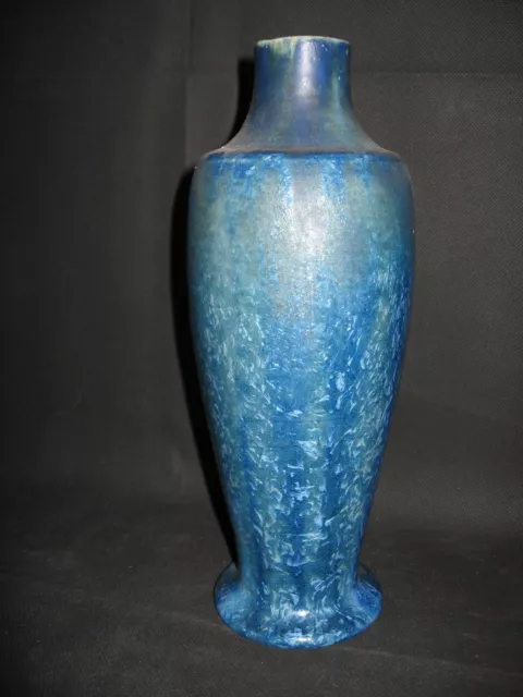 RENOLEAU Alfred Angoulême grand vase balustre céramique bleu cristalisé 1910 2