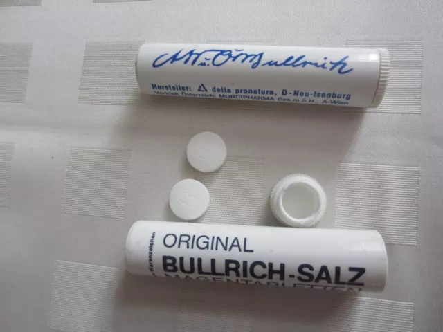 2 Röhrchen Tablettenröhrchen Bullrich-Salz Magentabletten, Neu-Isenburg