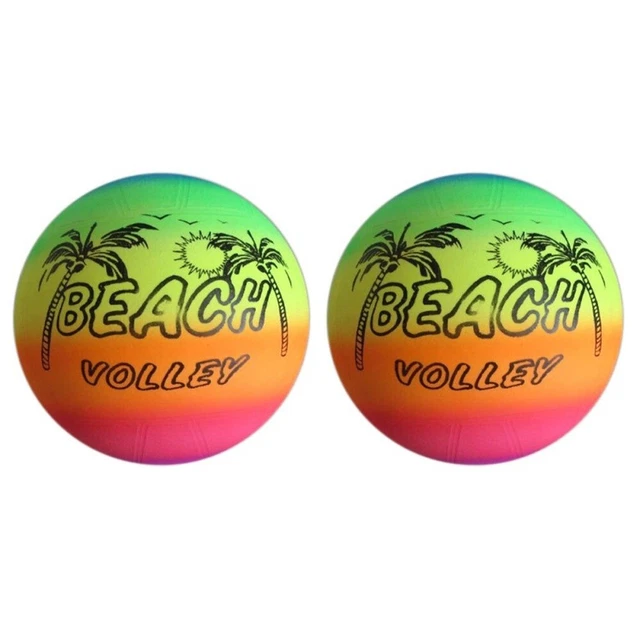 2 pcs Rainbow Balls Inflation Kickballs for Indoor Outdoor Playground