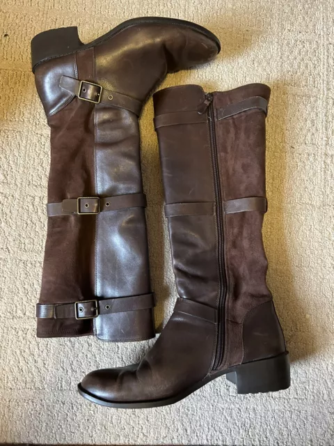 Cole Haan Chesley Riding Boots Womens Brown Size 10B Leather Knee High Boots