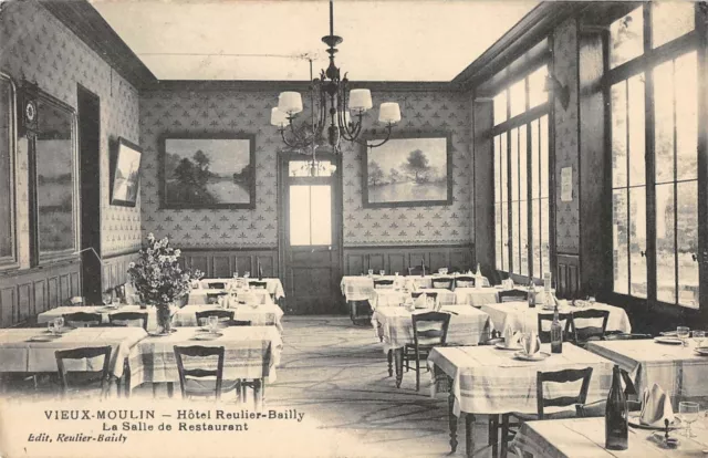 Cpa 60 Old Mill Hotel Reulier Bailly La Restaurant Room