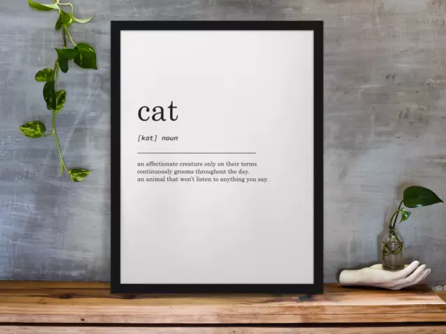 Cat Definition Print, Wall Art Prints, Cat Lover Gifts, Birthday Gift, Family 2