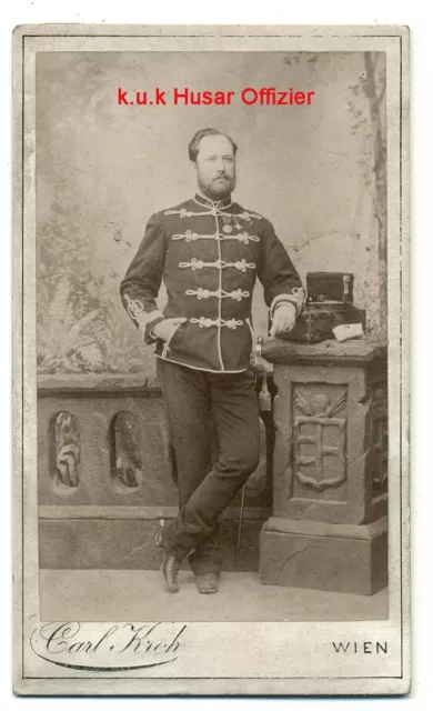 k.u.k Foto CDV CAB Husar Offizier  1865 old albumin kuk photo cavalry officer
