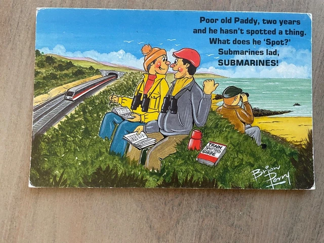POSTCARD TRAIN SPOTTING Bamforth comic Spotting Submarines EUR 4,02 ...