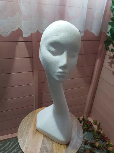 Polystyrene Foam Mannequin Display Head Female Swan Neck ..Vgc..