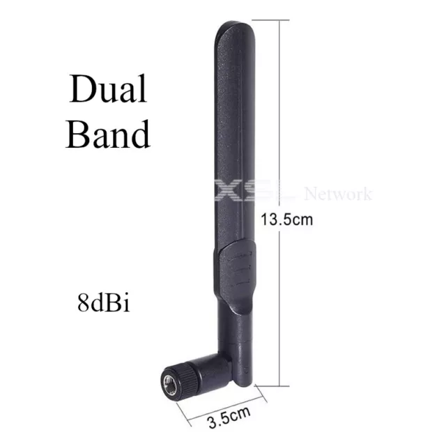 8dBi 2.4Ghz-5.8Ghz WLAN Router Wifi Card Hotspot Antena RP-SMA Conector Macho