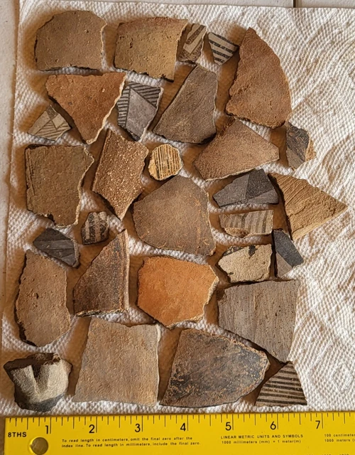 30 pcs Anasazi Hohokam Ancient Native American  Pottery Shards B&W/Red Mix, C