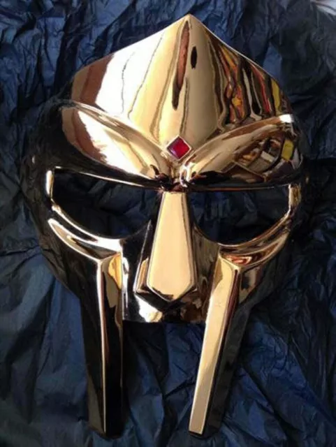 MF Doom Mask Gladiator Mad-villain 18G Steel Brass Face Armor Medieval Face Mask