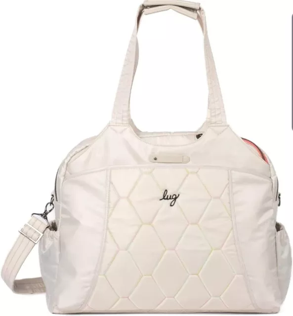 NWT RARE! Lug Bag Pontoon 2 Overnight Carry On Pebble with Rainbow Stitching