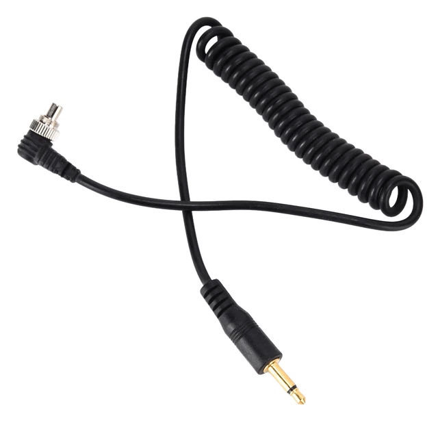 2 piezas Cable de sincronización de PC flash universal de 3,5 mm a macho para cámara digital EUG