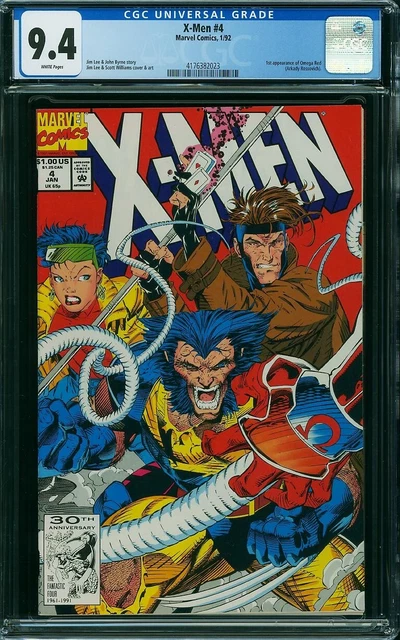 X-Men #4 CGC 9.4 1st App. of Omega Red —Jim Lee Cover, Scott Williams 1992 FA