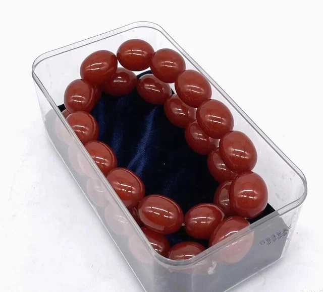 Beautiful used old Antique Ancient beads, bakelite stone size 27 cm brown gift