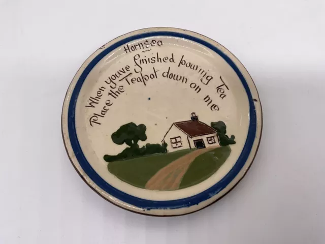 Longpark Pottery - Torquay Ware - Teapot Stand - Hornsea -  Scandy With Motto