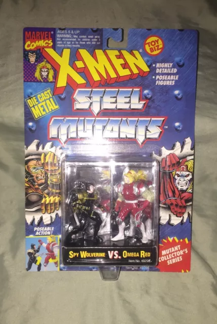 Marvel X-Men Steel Mutants Spy Wolverine vs Omega Red Toy Biz Figure Set MOC
