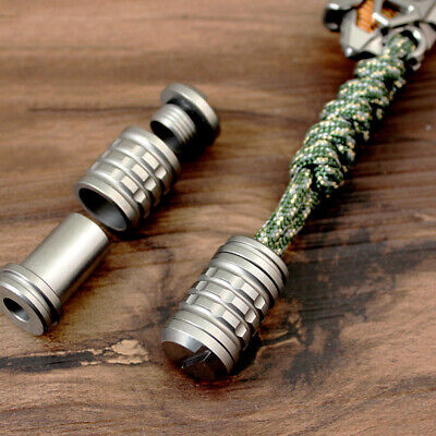 Outdoor EDC Titanium Alloy TC4 Small Knife Beads Lanyard Paracord Rope pendants