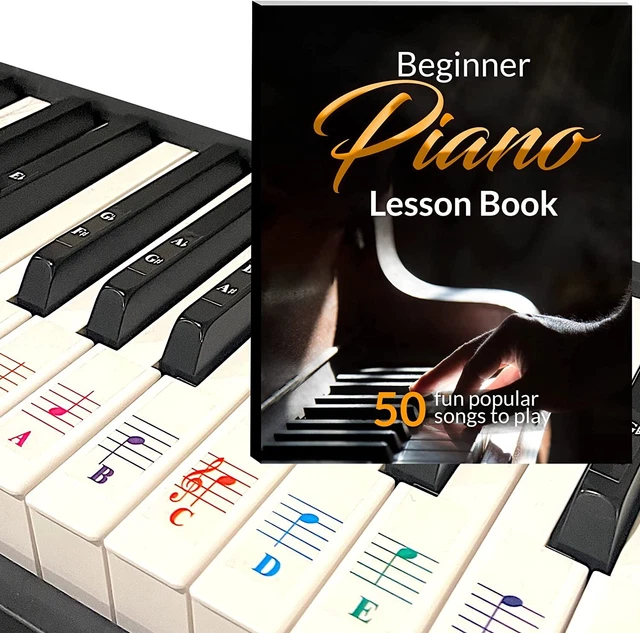 Autocollants Notes De Piano Pour Clavier - 88 Étiquettes Transparents, Avec EBook De Chansons