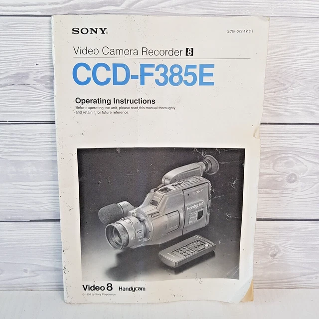 Registratore videocamera Sony CCD-F385E manuale istruzioni per l'uso